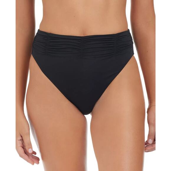 Sanctuary Other - Sanctuary Women's Shirred-Waist High-Leg High-Rise Bikini Black Size M 1375